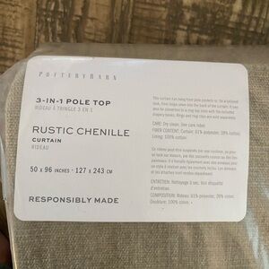 Pottery Barn Rustic Chenille Curtain in Beige